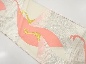 アンティーク　孔雀模様織り出し袋帯（材料）